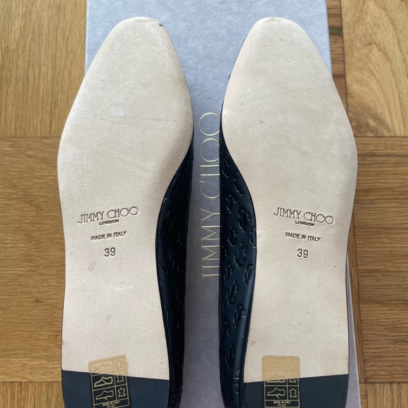 Jimmy Choo Ballerina Watson Black Leather Flats - Picture 4 of 7